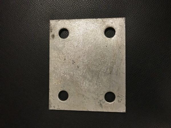 100 x 120 x 5mm Galvanised base plate 4 bolt holes