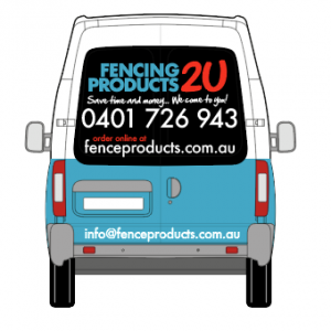 Fencing 2U Products logo on a van illustration